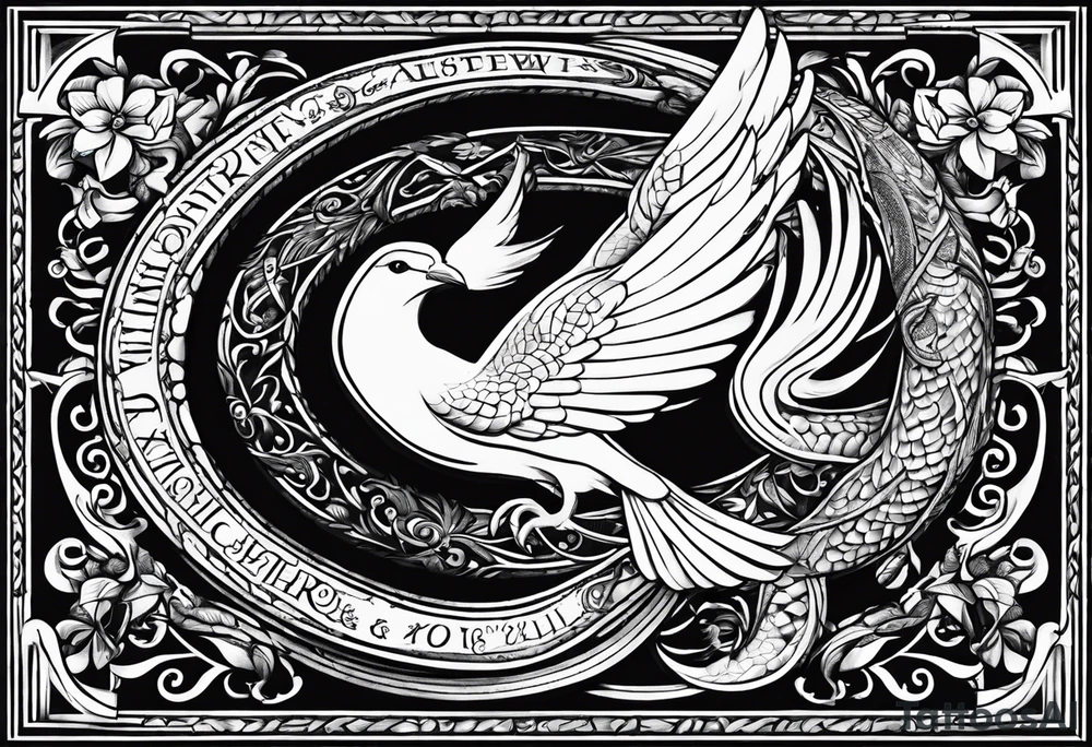 Snake and dove with bible verse Matthew 10:16 included tattoo idea