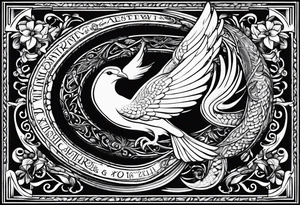 Snake and dove with bible verse Matthew 10:16 included tattoo idea