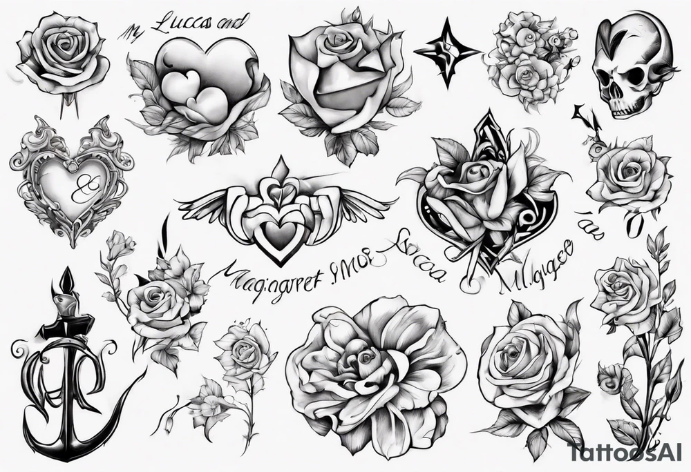 my kids' names: Lucas and Margaret and something that symbolizes love tattoo idea