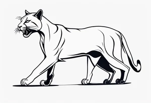 Puma em posição de ataque, agressivo, parte superior do corpo,  a ser utilizada em camiseta de escuderia f1 in schools tattoo idea