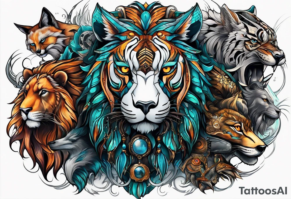 Alpha group of animals tattoo idea