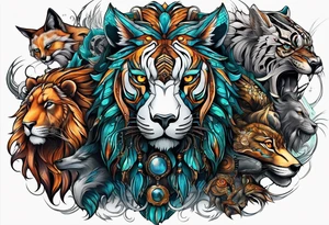 Alpha group of animals tattoo idea