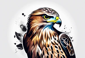 Small cute hawk girly tattoo idea