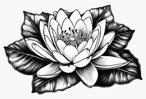 Water lily and holly birth flowers intertwined tattoo idea