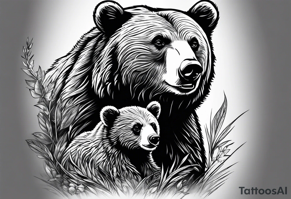 mamma bear and cub tattoo idea