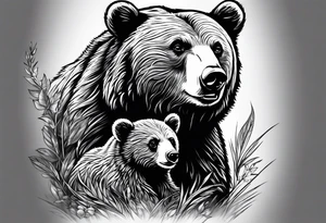 mamma bear and cub tattoo idea