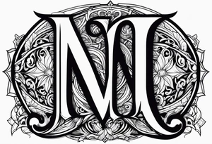 Letter M into a gothic 
style tattoo idea