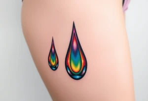 rainbow tear drops tattoo idea