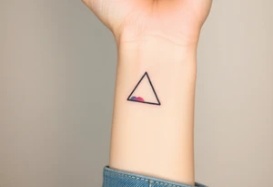 A small tattoo on my wrist to represent my lesbian identity, but in a subtle way. Fine line. Triangle tattoo idea