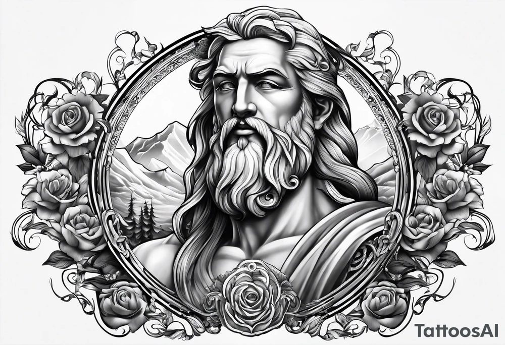 Zeus tattoo sleeve tattoo idea