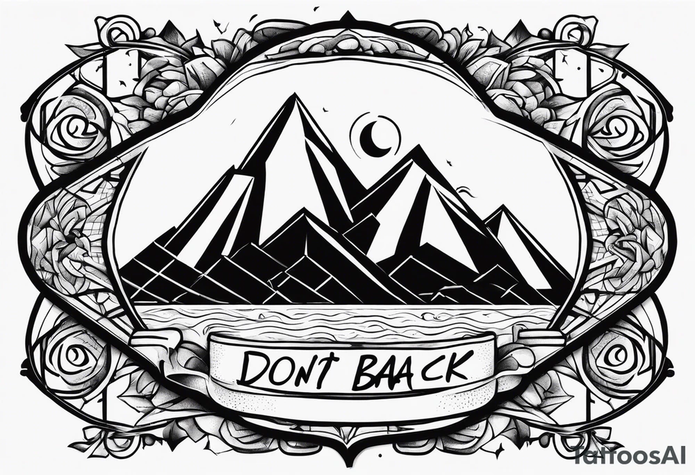 A tattoo with words only. The words are “Don’t look back” tattoo idea