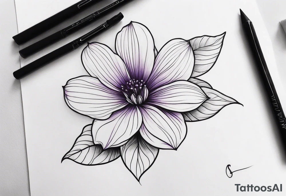 violet flower tattoo idea