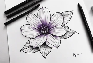 violet flower tattoo idea
