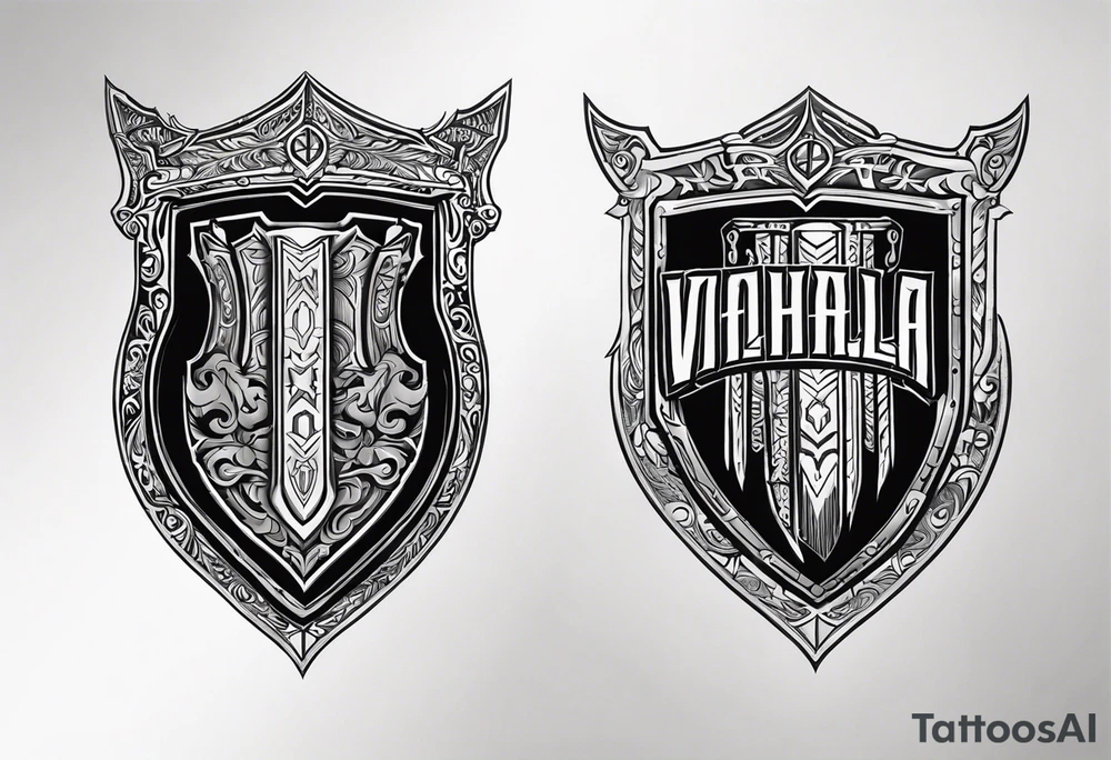 valhalla wounded shield tattoo idea