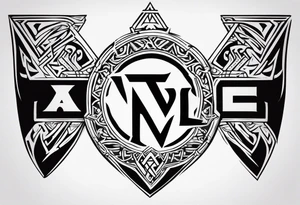 Valhalla sword shield axe Valknut  tribal tattoo idea