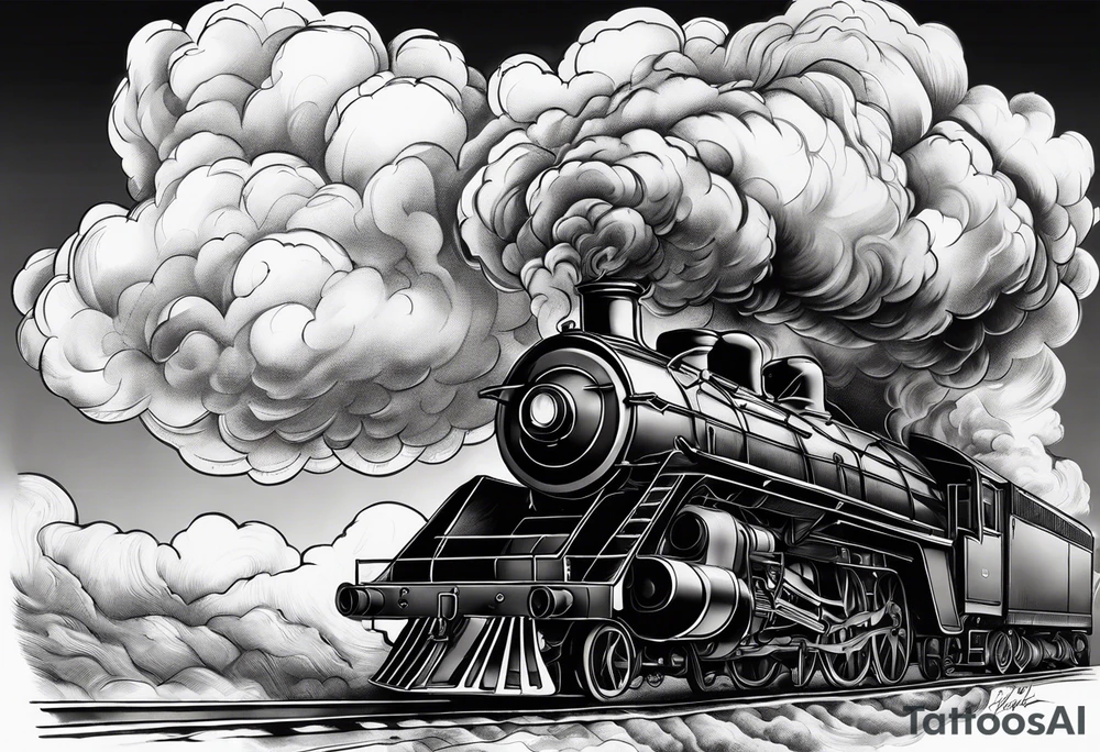 black smoke and clouds tattoo idea