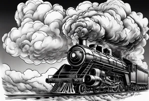 black smoke and clouds tattoo idea