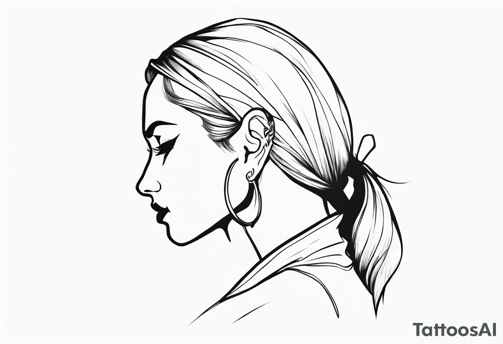 pointed ears elf faceless profile tattoo idea