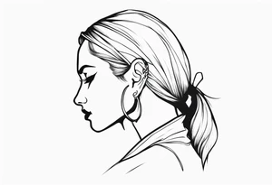 pointed ears elf faceless profile tattoo idea