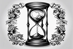 Hour glass with Brain and heart inside tattoo idea