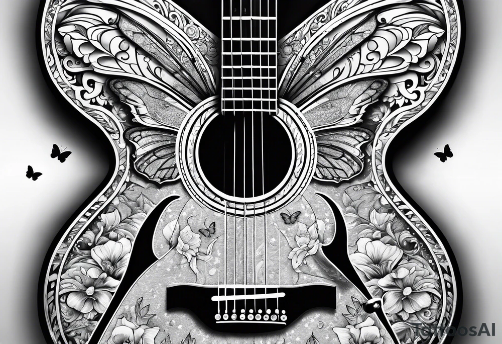 Guitar, butterfly, rainbow, master chief tattoo idea