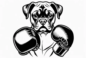 Boxer dog, boxing gloves tattoo idea