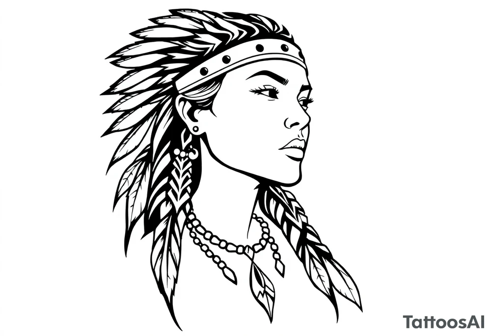 Native American female tattoo idea