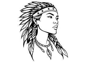 Native American female tattoo idea