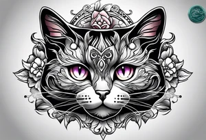 Black cat laying inside arm tattoo idea