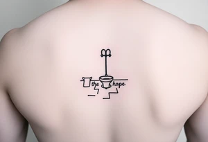 bathroom floor scene with symbol of hope tattoo idea