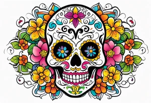 Sugar skull tattoo idea