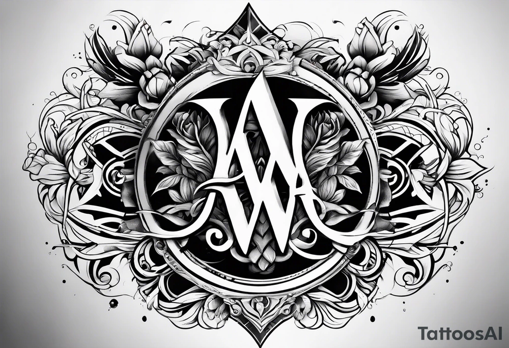 the letters A W R tattoo idea
