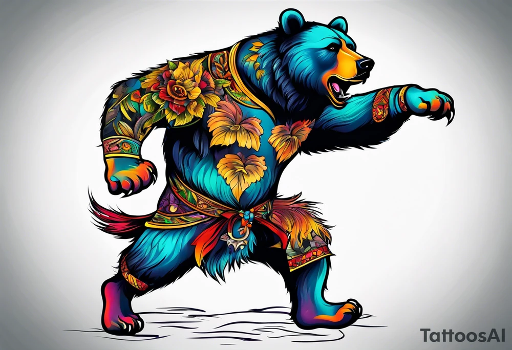 Dancing bear tattoo idea