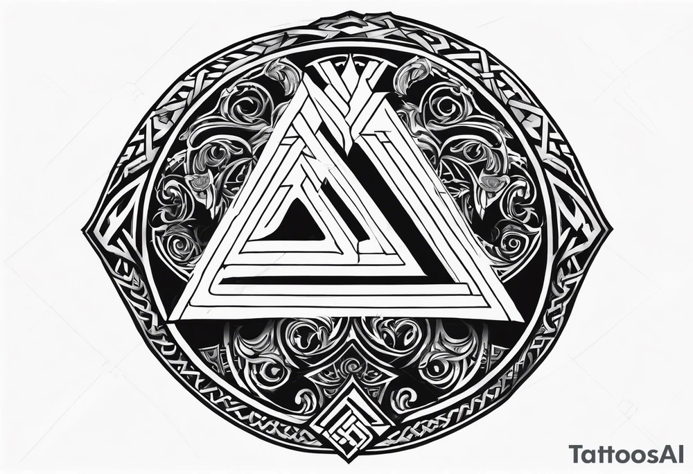 Valhalla shield sword valknut tattoo idea