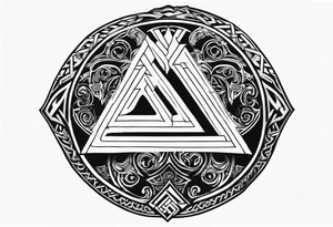 Valhalla shield sword valknut tattoo idea