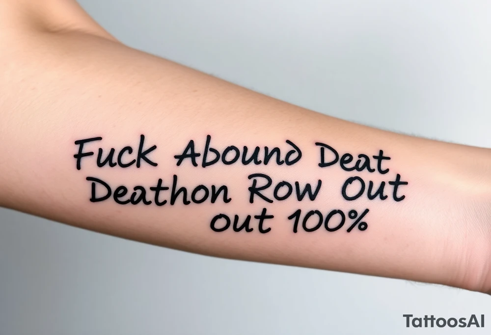 Fuck
     Around
           And          Death
                Find            Row  
                      Out      100% tattoo idea