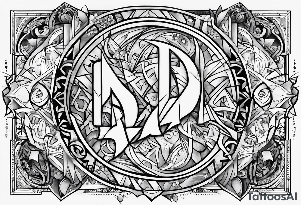 the letters TDM tattoo idea