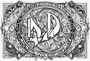 the letters TDM tattoo idea