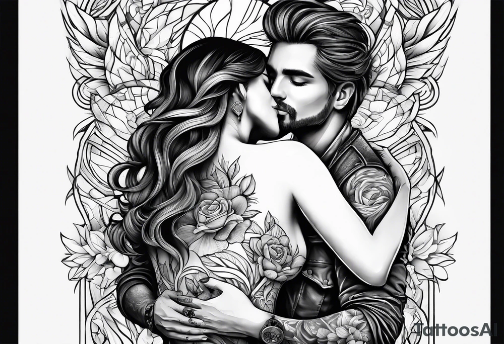 people hugging tattoo idea