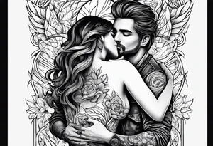 people hugging tattoo idea