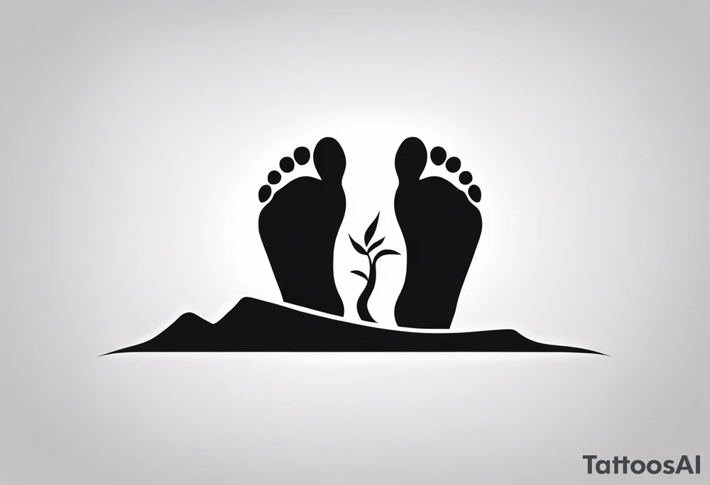 Keep your feet in the ground symbol tattoo idea
