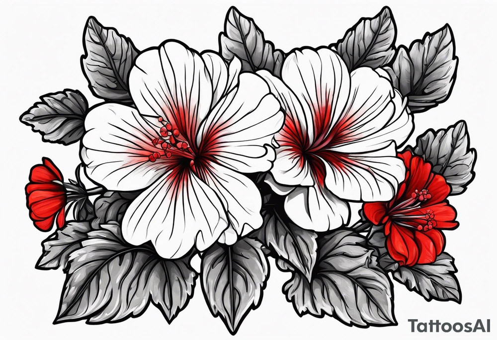 Raining red geraniums tattoo idea