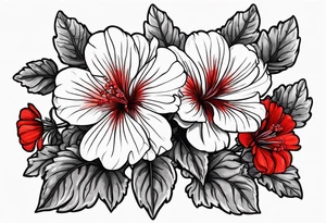 Raining red geraniums tattoo idea