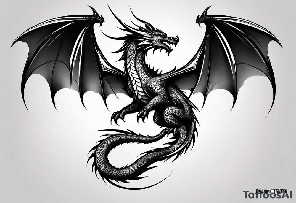 Dragon flying tattoo idea