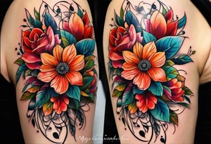 long vertical tattoo to cover my whole shin showing two separate flower stems wrapped around each other, I want a long stem to show them intertwined tattoo idea