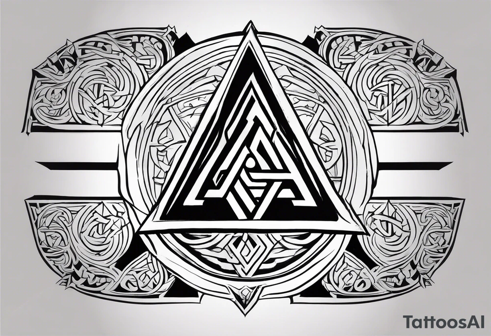 Valhalla shield valknut sword tattoo idea