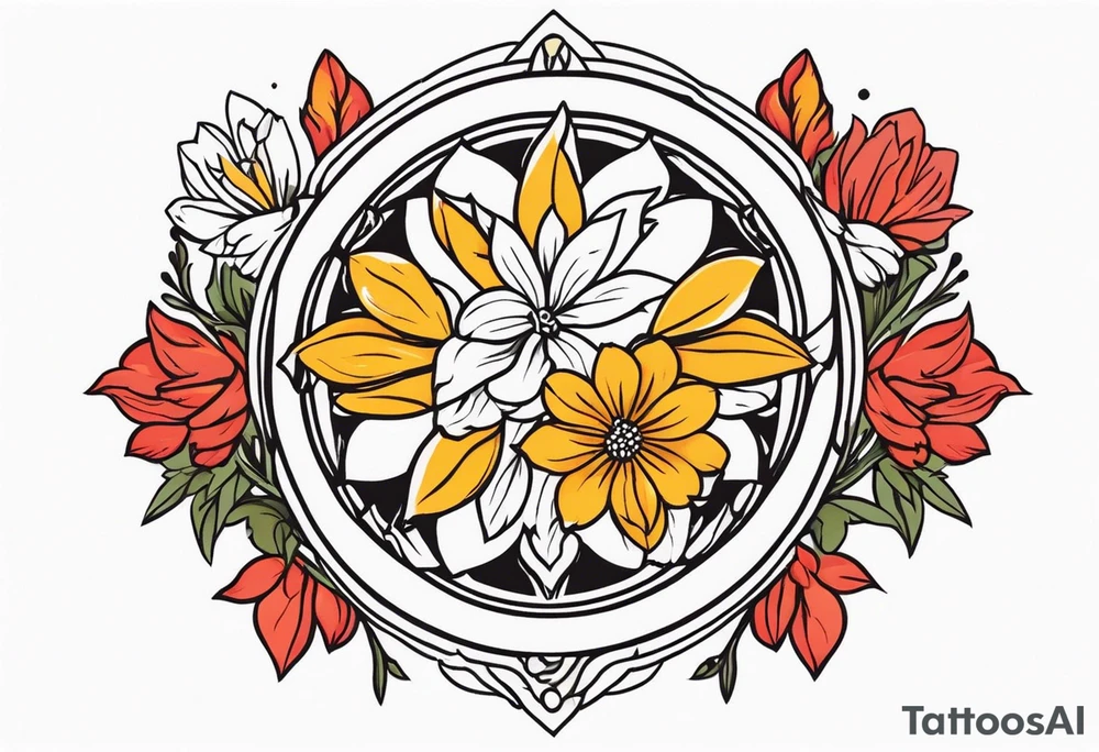 mercy
old school vintage simple traditional design surrounded by vintage flowers


bold color simple tattoo idea