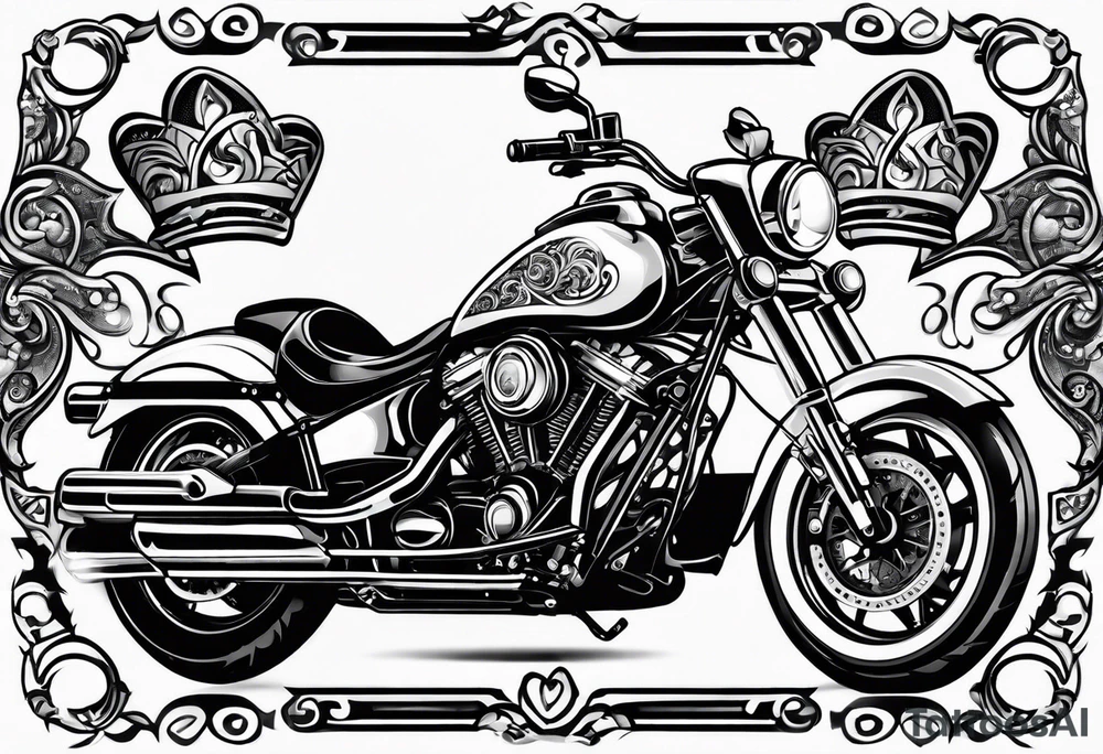 playing cards money motorcycle tattoo idea