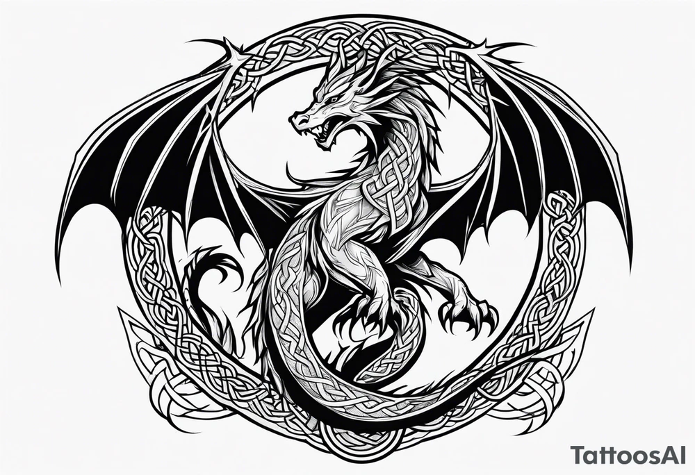 celtic mythology dragon tattoo idea