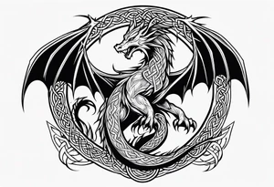 celtic mythology dragon tattoo idea